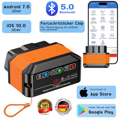 ELM327 OBD2 Bluetooth Scanner,OBD2 Diagnosegerät Scanner Adapter Android Windows