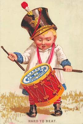 SAN FRANCISCO, CA ~ CLARK'S SPOOL COTTON THREAD DEALERS LIST ON A TRADE CARD    