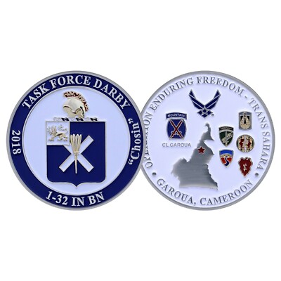 TASK FORCE DARBY 1-32 IN BN OEF IMCOM EUROPE SUSTAIN SUPPORT 1.75 CHALLENGE COIN