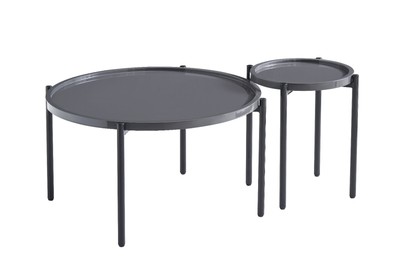 Couchtisch Sofa Beistelltisch MDF rund Wohnzimmer Nachtmöbel weiß