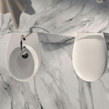 Sanitari bagno sospesi design Mascalzone con sedile soft e staffe