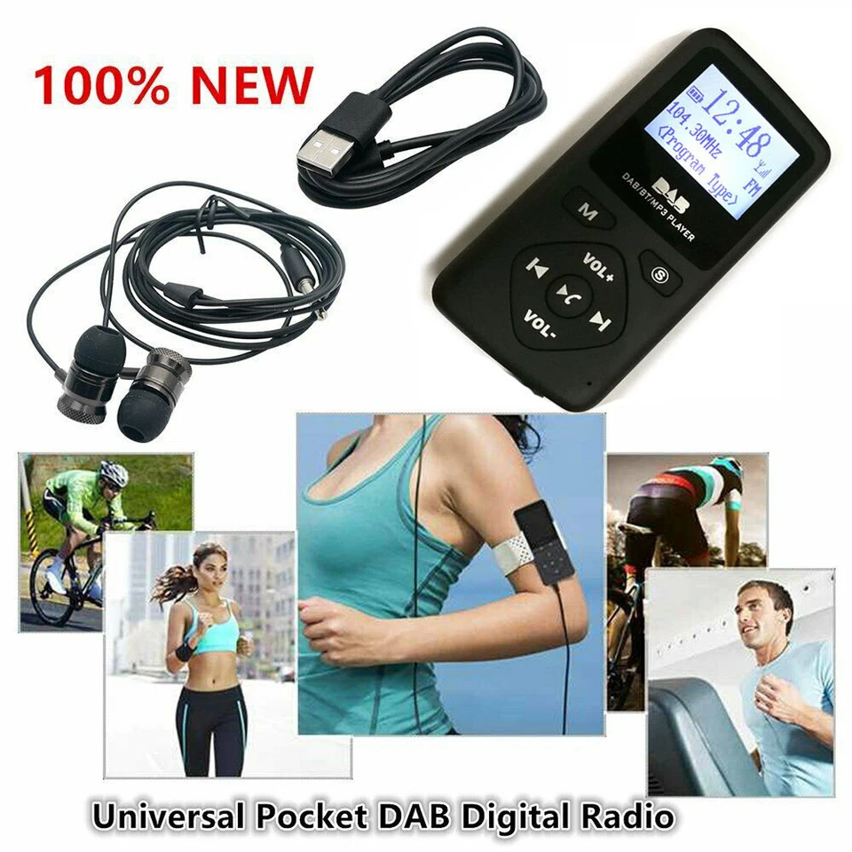Personal Portable Pocket Digital DAB/DAB+ FM Radio Earphone Bluetooth MP3 Player - Image 3 of 4