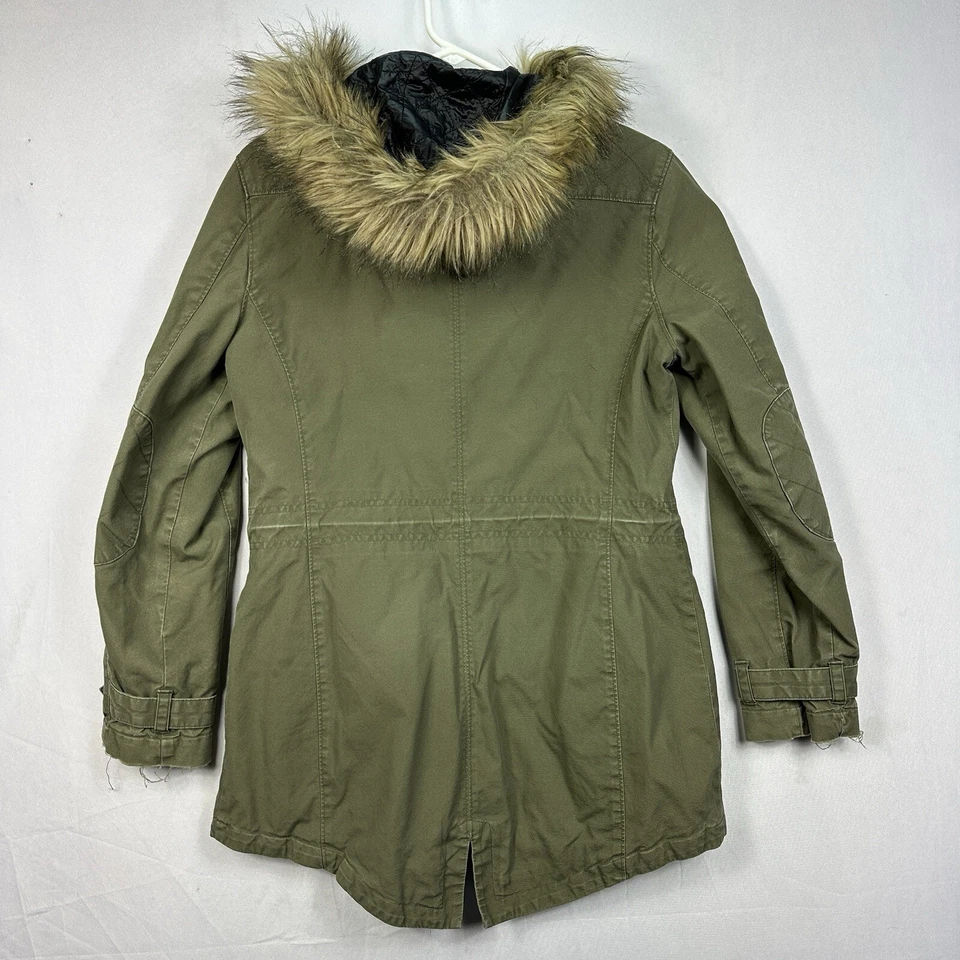Parka LL Bean East End Explorer para mujer pequeña con capucha verde aislante piel sintética Foto 2 de 4