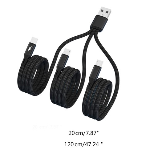 USB Type-C Power Supply Cord Charging Cable +2 Micro USB for Phones Tablets Pads - 第 8/10 張圖片