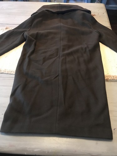 DKNY Walker Moss Dark Brown Coat Wool Blend Oversized Shawl Collar Sz XS - Picture 10 of 14