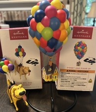 Hallmark Ornaments-Disney & Pixar UP House w/Balloon & Dog Lot Of 2 *Magic Sound