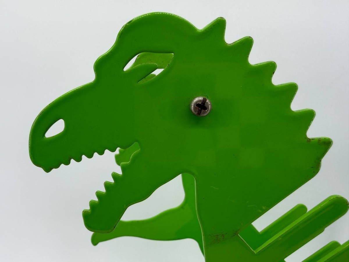 Dinosaur CD Rack Holder Storage Free Standing Metal Green Taiwan