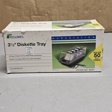 Fellowes 3.5" Diskette Tray Model 90311 Vintage Floppy Disk Storage Organizer Ho