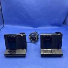 Lot Of 2 Plantronics Poly W8200B Wireless Charging Headset Base Only W/1 Charger