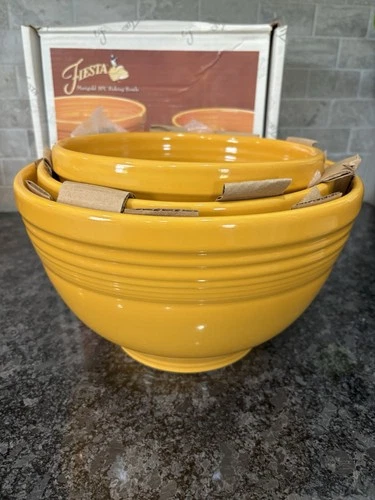 Fiesta 1st NIB *Marigold* 3 Piece Baking Bowl Set* 75th Anniversary