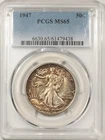 1947 WALKING LIBERTY HALF DOLLAR - PCGS MS-65, ORIGINAL GEM!