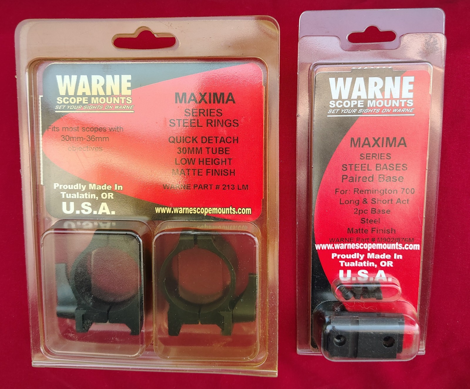 WARNE QD RINGS AND BASES - USED!