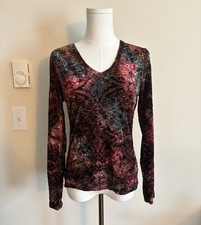 Vintage Y2K Burnout Velvet Whimsigoth Top Med...