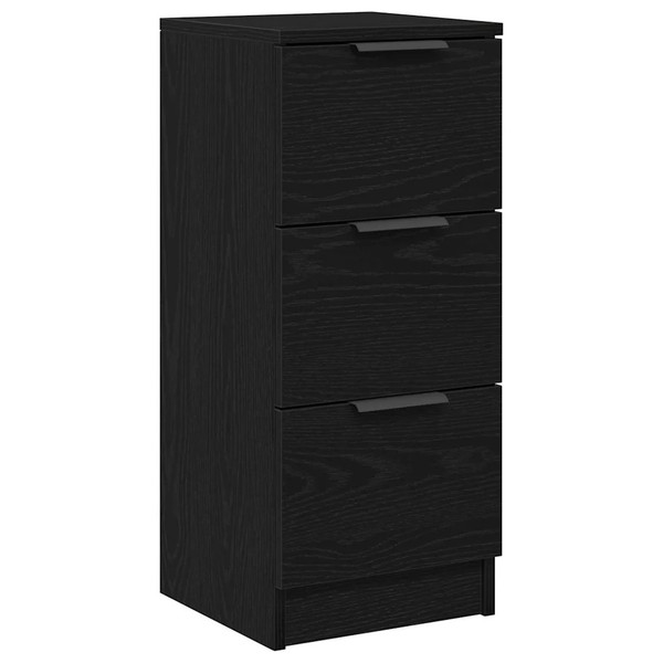 Sideboard 2Er Set Schwarz Eichenoptik 30X30X70 Cm Skandinavisch-image