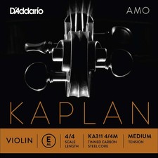 Kaplan Amo 4/4 Violin E String - Tinned High Carbon Steel: Medium, Ball end