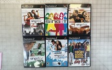 Sony PS2 Karaoke Game Lot - Disney Sing It / Singstar (4) / High School Musical