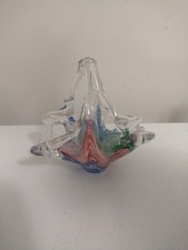 Art Pulled Glass Basket Venetian Murano-Style Freeform Vintage