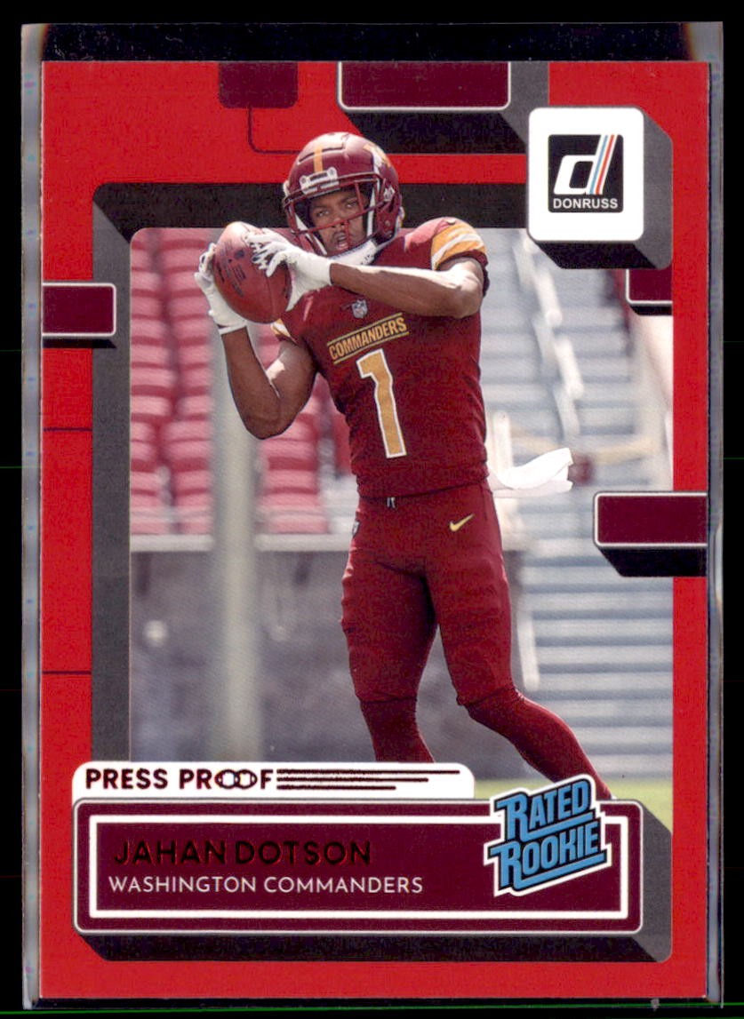 2022 Panini Donruss Red Press Proof Jahan Dotson Commanders 310 Rated Rookie