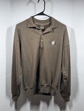 Vintage Cross Creek Collared Sweater Brown Men's Size Medium Made In USA