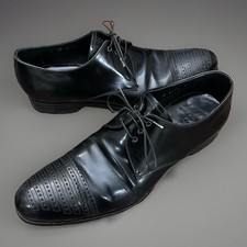 Prada Mens Black Derby Dress Shoes FW07 Perforated Leather Prada 7 US 8