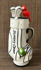 Suntory Open Golf 1988 Limited Whiskey Empty Ceramic Bottle Decanter Used Japan