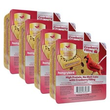 Hungrybird Energy No-Melt Suet Cake with Cranberry Filling, Pack of 4