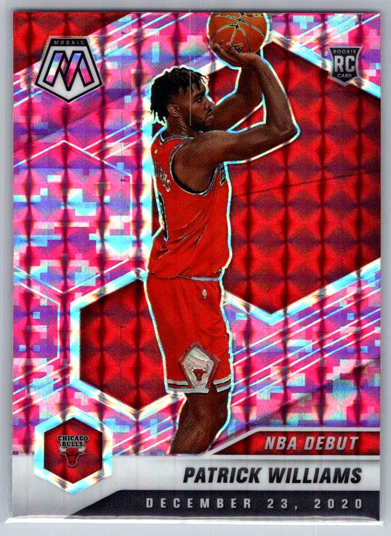 2020-21 Panini Mosaic Patrick Williams Mosaic Camo Pink #267
