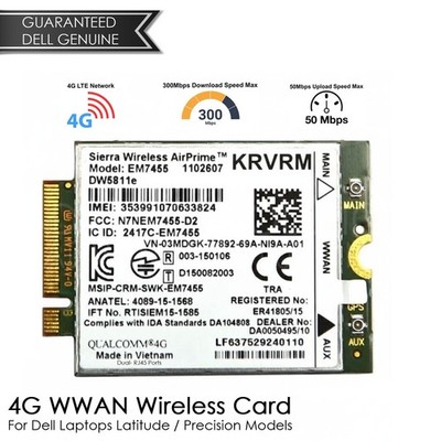 New Genuine Dell Wireless DW5811e M.2 Mobile Broadband 4G LTE WWAN Card KRVRM