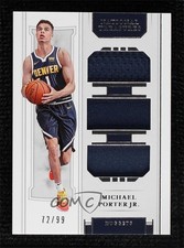 2018-19 National Treasures Rookie Triple Materials 72/99 Michael Porter Jr 7zf
