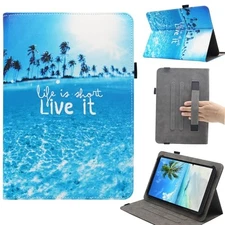 Universal 10 10.1 11 Inch Android Tablet Case, Dluggs Multi-Angle Viewing Beach