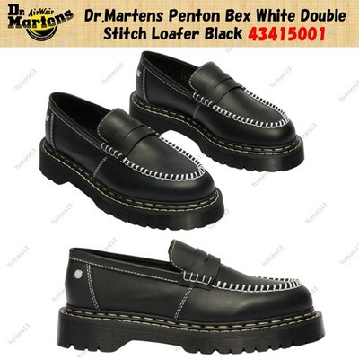 Dr.Martens Penton Bex White Double Stitch Loafer Black 43415001 Men's Size