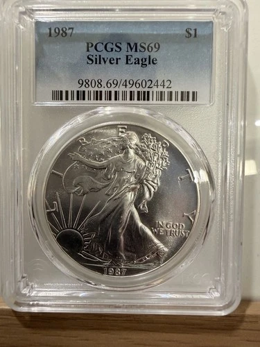 1987 American Silver Eagle PCGS MS69 $1 ASE Early Date 1 oz Silver