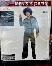 Celebrate Men's Disco Costume Shirt Top Silver Polyester Size S 28/30