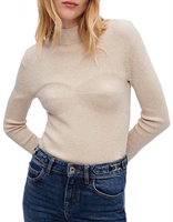 Maje Pullover Beige Wollmischung Gr. 34 Xs Damen Stehkragen MFPPU00520