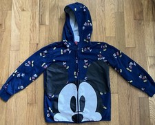 Disney Mickey Mouse Full Zip Navy Graphic Hoodie Size 5/6 Kids Unisex