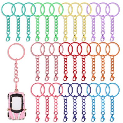 30 Pcs Keychain Rings for Crafts 10 Colors Bulk Metal Keychain Cute Keychain