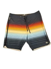 O Neill Superfreak Board Shorts Mens 34 Surf Swim Stretch Stripe Blue