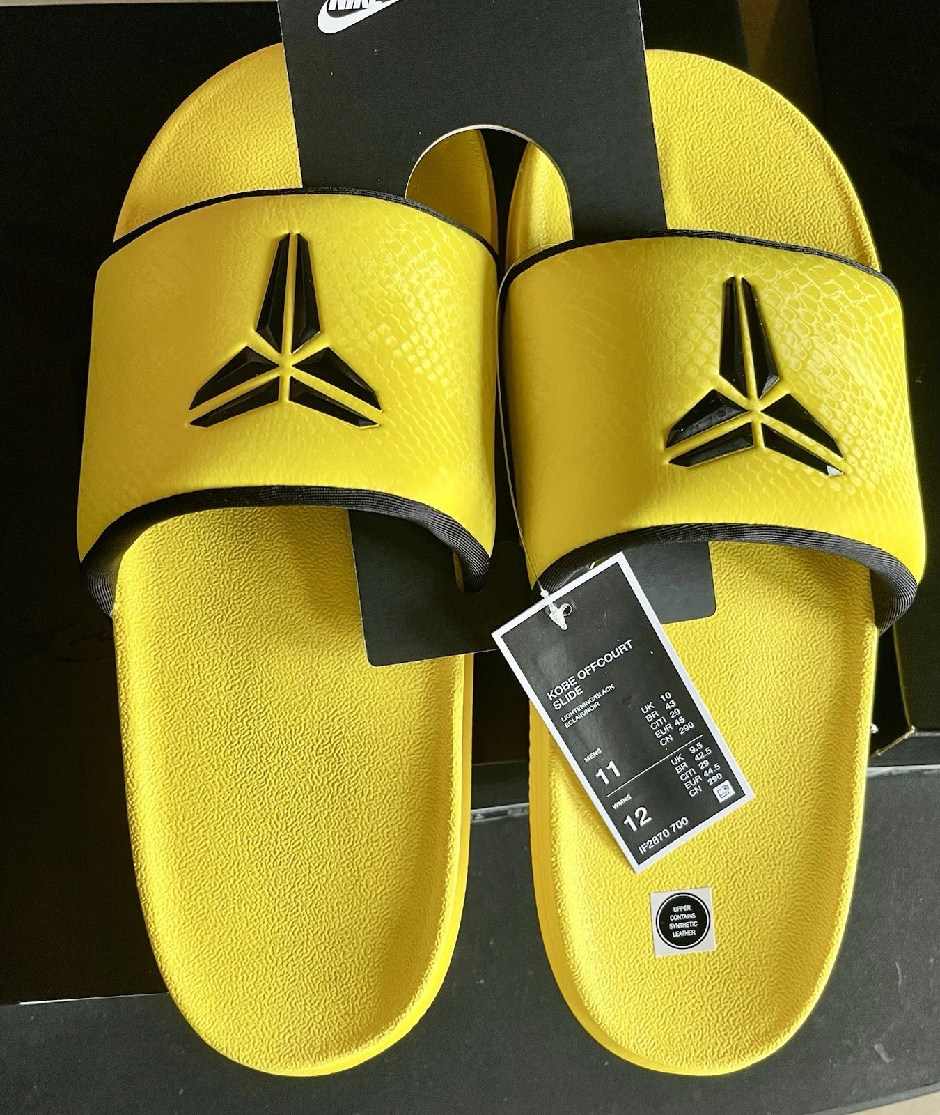 Kobe Offcourt Nike Slides Pollen Giallo Nero Uomo US Taglia 11 Nuovo con scatola ?