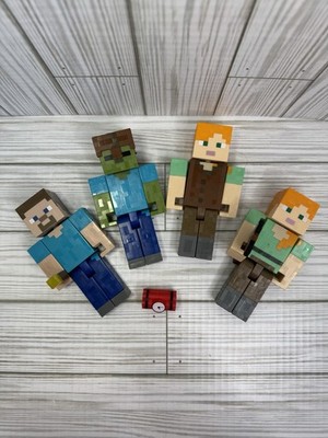 Minecraft Figure Lot Of Steve Zombie Alex 5