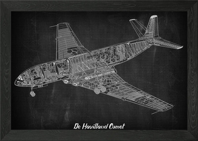 De Havilland Comet Framed Wall Art Poster Canvas Print Picture