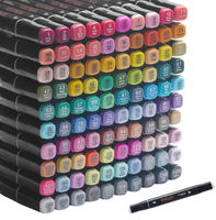 Alkoholmarker Set Doppelseitig Permanent 100 Farben Manga Anime Design Organizer