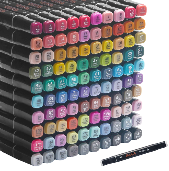 Alkoholmarker Set Doppelseitig Permanent 100 Farben Manga Anime Design Organizer-image