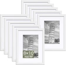 8x10 Picture Frames Set of 10, 5x7 with Mat or 8x10 Without 