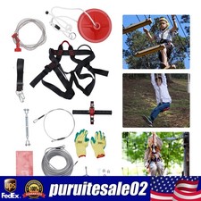 160 Feet Zip Line Kit for Adult up to 330Lb with galvanized iron Ziplin