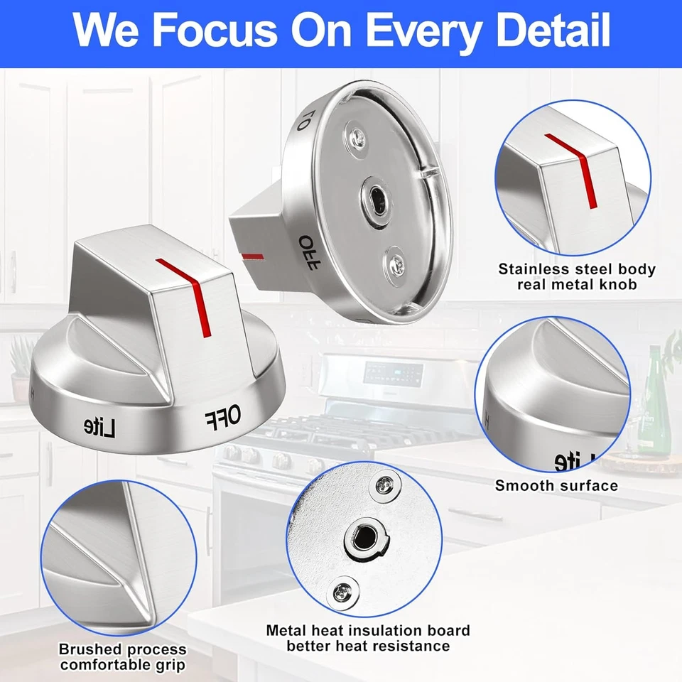 New DG94-04167 DG94-04167A Fors Samsung Gas Stove Oven Knobs NX60A6311SS/AA - Image 3 of 4