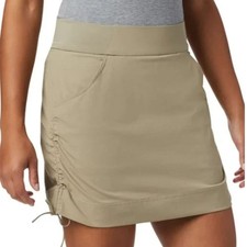 COLUMBIA Marina Bay Tusk Tan Skirt Skort Sz M Pull On Omni Shade Beige Short NWT