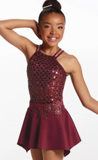 Weissman Jazz Tap Dance Costume red SA small adult competition applique' skirt