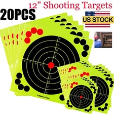 12" Shooting Targets Adhesive Splatter Paper Glow Gun Shots Rifle Exercises US