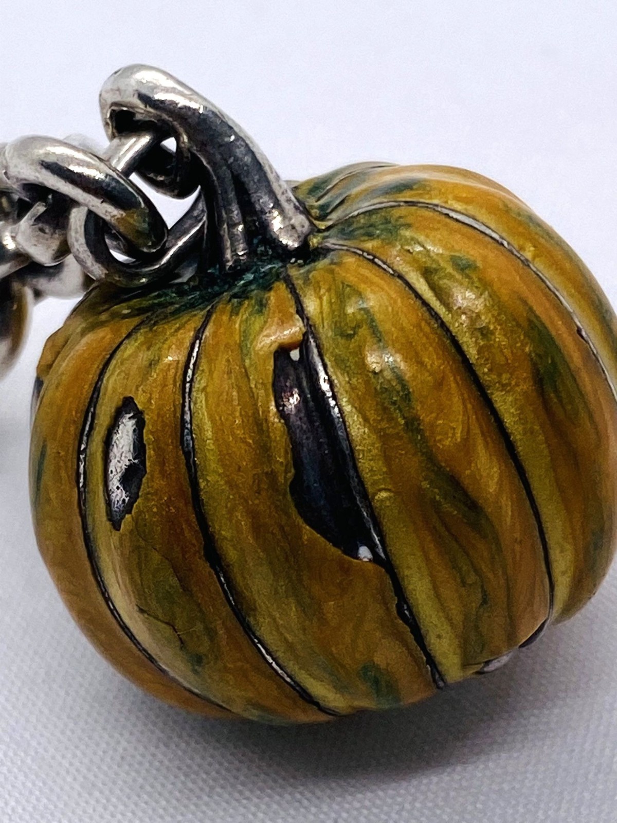 Tiffany & Co Sterling Silver 925 Pumpkin Keychain Enamel image 5