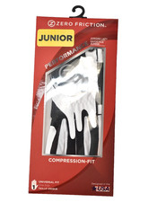 Zero Friction Junior Left Hand Compression Fit Technology Golf Glove White/Black